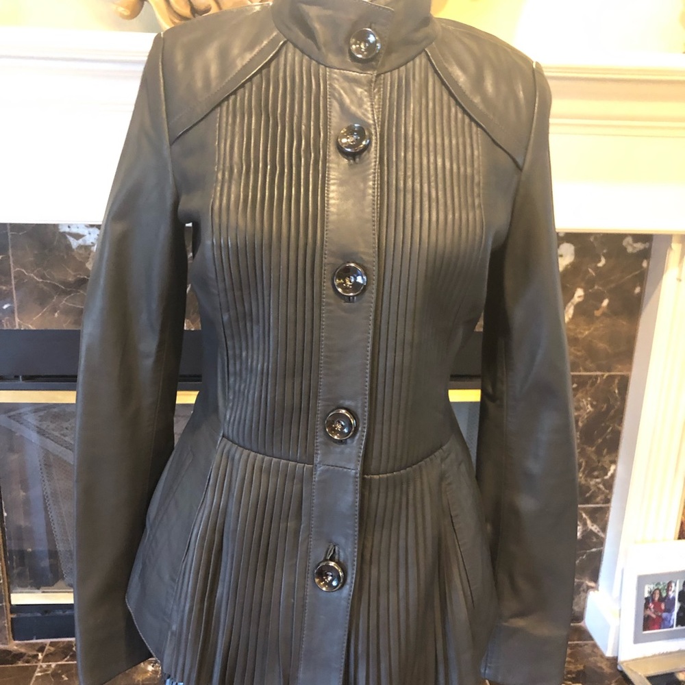 Jo Peters Leather Dark Grey Lambskin Leather